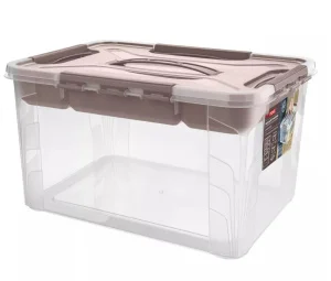 Ящик для хранения с замками и ручкой Grand Box 390х290х180мм 15,3л коричневый