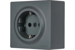 Розетка 1-м LETO с заземл. цв. графит Lezard 752-3400-122B
