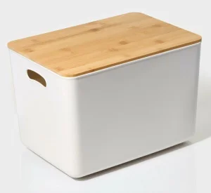 Контейнер для хранения с крышкой и ручками "Натурэль" 36х25х24,5 см, цвет белый 9951508