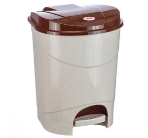 Контейнер для мусора с педалью 7л Беж мрамор