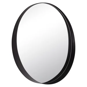 Зеркало интерьерное настенное в круглом корпусе из металла, d=50,5см черный 5057-Zm1 *1