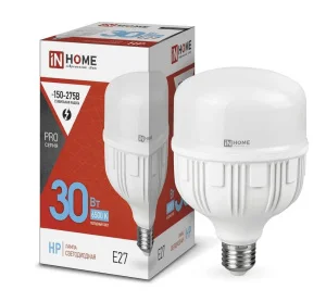 Лампа Е27 цилиндр 30Вт 6500К холод. бел. E27 2850лм 230В LED-HP-PRO (In Home) *1