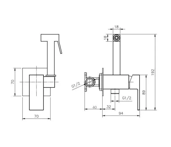 Смеситель c гигиеническим душем встраиваемый RUSH Thira TR3635-99