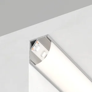 Профиль алюминиевый "угловой круглый 16*16мм", серебро, CAB280 с матовым экраном, 2 заглушками, 4 крепежами в комплекте FERON