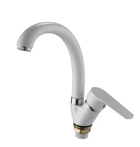 Смеситель для кухни одноручный с высоким поворотным изливом Ammore A5003-C белый