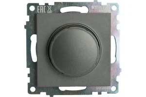 Выключатель диммирующий TRIAC "Катрин" (механизм) 250В 500W графит GLS10-7106-06 Stekker *1