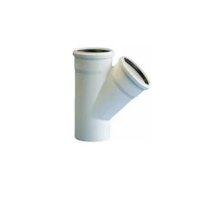 Тройник белый бесшумный D50х50 45гр