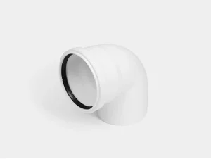 Отвод белый бесшумный D110х90