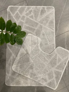 Коврик для ванной My Crystal Геометрия 60х100/50х60см светло-серый мозайка МС2-303