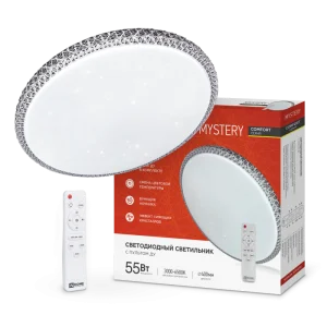 Светильник светодиодный COMFORT MYSTERY 55Вт 3000-6500К 4400лм 230В 400х70мм с пультом ДУ 4690612034