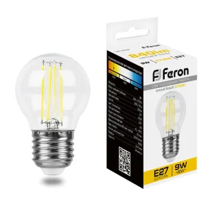 Лампа светодиодная LB-509 Шарик E27 9W 230V 2700K 38003 (Feron) *1