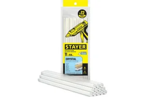Стержни клеевые прозрачные универс. 11х200мм уп-12шт Stayer Cristal 0682-12 *1