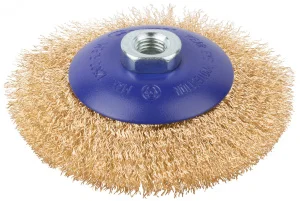 Щетка для УШМ М14 0,3х125мм латун. витая проволока, тарелка, блистер Cutop Profi 82-903 *1