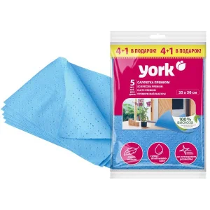 Салфетка из вискозы 5шт 35х50см сверхвлаговпитывающие Премиум YORK Y020310 *1