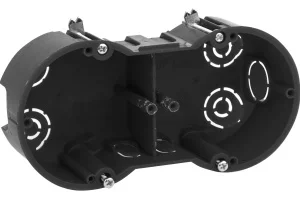 Коробка установочная KUP-2-70-45 черная 2х местная 141х70х45мм для полых стен саморезы металлические лапки IP20 Б0051421 (Эра) *1