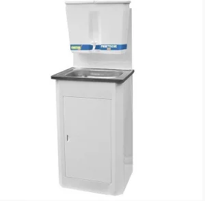 Умывальник без ЭВН 17 л пластик бак/пластик мойка/тумба металл белый Praktische Home К2674 *1