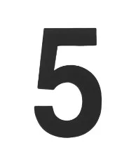 Цифра "5" самоклеящаяся FUARO SS304 (50х30) BL черный *6