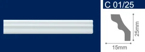 Плинтус потолочный экструзионный С01/25 2м (15х25мм) Солид *1/200