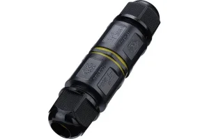 Соединитель-коннектор 3-контактный с рычажной клеммой с пружинным контактом водонепроницаемый черный