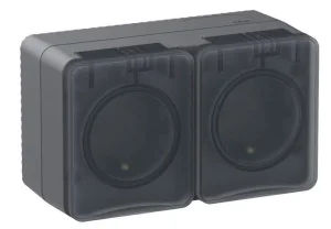 Розетка 2-м AtlasDesign Profi с заземлением, со шторками ATN544026 Systeme Electric