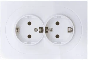 Розетка 2-м OSEN с/з ПБТ белый Lezard 743-0200-127B *1/10/120