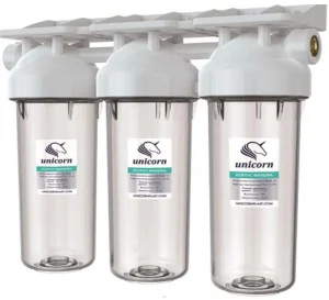 Корпус фильтра 10SL 3/4" ВР/ВР тройной прозрачный KSBP 3/4 TRIO (Unicorn) *1/4