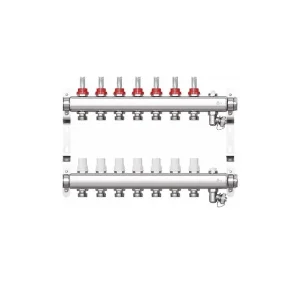 Коллекторная группа STI нерж.сталь 1 "х7 вых. Евроконус 3/4 в сборе со встр. расходомерами *1/5