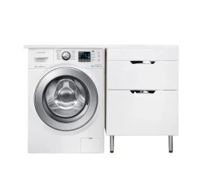 Тумба напольная AGATA Никас 120 П АТ120-526, 2 ящика с раковиной Марсал 120 Правый с левым кронштейном