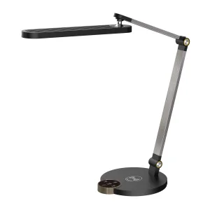 Светильник настольный ULM-D113 18W/3000-6000K/DIM BLACK светодиодный с беспроводной зарядкой телефонов. Сенсорный выключатель. Диммер. Черный. TM Unie