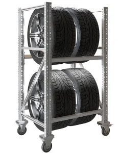 Стеллаж MS Pro 1350/781x606 передвижной для хранения 4 шин