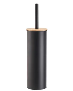 Ерш для туалета с подставкой Dark сталь, бамбук Fora FOR-BRUSH-1091BB