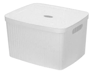 Корзина д/белья пласт. 35л "VELVET" светло-серый флэк 450х360х270мм 435250438 (Бытпласт) *1