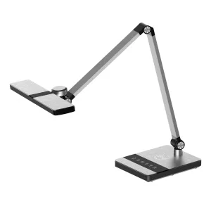 Светильник настольный ULM-D110 15W/3000-6500K/DIM SILVER светодиодный с беспроводной зарядкой телефонов. Сенсорный выключатель. Диммер. Серебристый. T