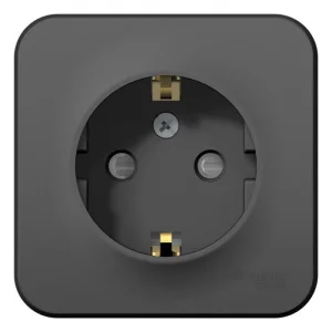 Розетка 1-м ОП BLANCA 16А 250В защ. шторки с заземл. изол. пласт. антрацит SchE BLNRA011116