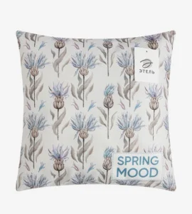 Наволочка декоративная Этель "Spring mood" 40×40см цв. бежевый 100% полиэстер, велюр 7829836 *1