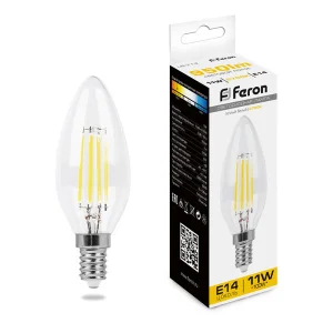 Лампа светодиодная LB-713 Свеча E14 11W 230V 2700K 38006 (Feron) *1