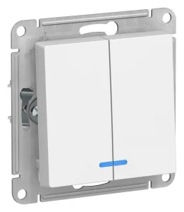 Механизм выключателя 2-кл. СП AtlasDesign 10А IP20 (сх. 5а) 10AX с подсветкой бел. SchE ATN000153