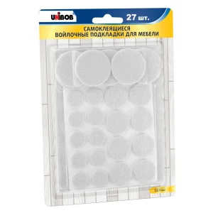 Протекторы для мебели войлочные белые упак=27шт (60849) UNIBOB *1/50