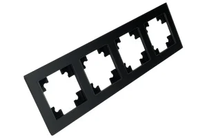 Рамка 4-м "Катрин" стекло черный матовый GFR00-7004-05М Stekker *1