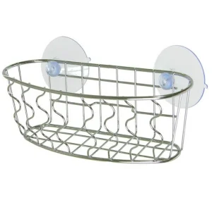 Корзинка для ванной комнаты металл 17,3х7х6,2см хром на присосках Eline B-2