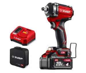 Гайковерт ударный Зубр ГБУ-350-41 20В, 350Нм, 1 АКБ LMS (4Ач)