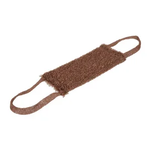 Мочалка из полипропилена, лента, 30х12 см (62х12 см с ручками), medium, коричневая,  для бани и саун