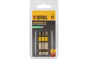 Набор бит уп-3пр сталь PZ1, PZ2, PZ3 S2 хвостовик Е 1/4" 50мм Denzel 11677  *1