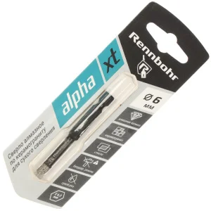 Сверло алмазное по керамограниту 6мм E6,3 сухой рез Rennbohr Alpha XT 776106 *1