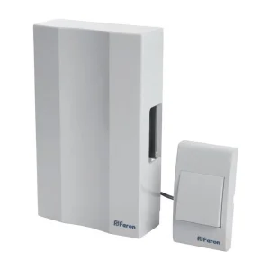 Звонок электромеханический DB-101 с кнопкой, проводной, 230V, белый 162х98х40мм 41504 (Feron) *1