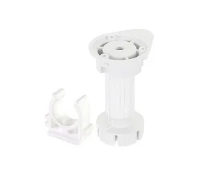 Ножка цокольная Н100мм (90-125)мм 2 штуки с клипсой пластик белая 148539 Tech-Krep *1