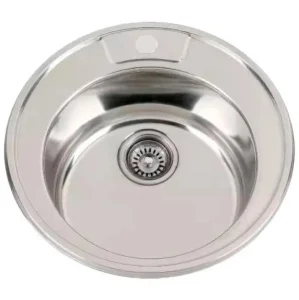 Мойка для кухни врезная LEDEME L85151-6 Ø510х165х0,6 мм круглая из нержавеющей стали, с сифоном (15)