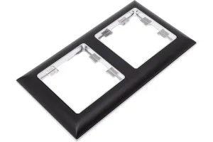 Рамка 2-м "Brite" РУ-2-Бр хром/черный IEK BR-M22-12-2-K23