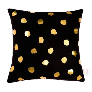 Подушка декоративная "Этель" Горошек 40х40см велюр черная 100% п/э 4579999 *1/10