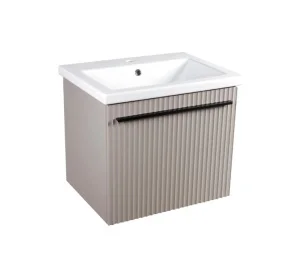 Тумба подвесная AGATA Суматра 60 АТ60-436 Тортора, 2 ящика с раковиной Como 60